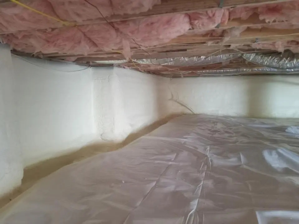 Crawl space encapsulation with closed-cell spray foam for Attic Insulation in Lake Jackson